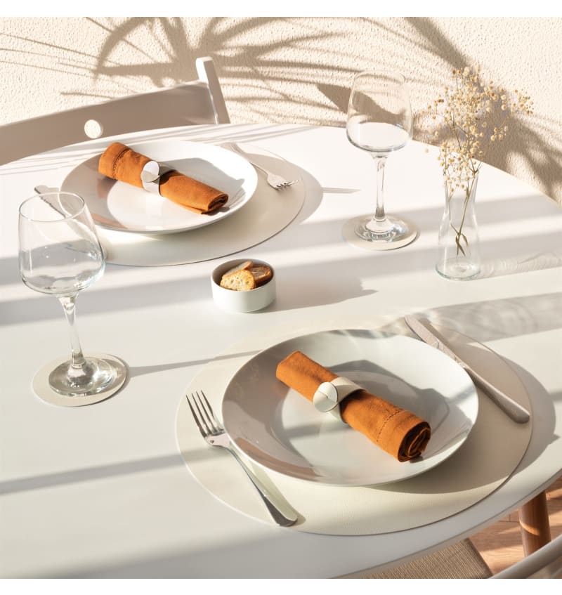 SKINNATUR - placemat circle - 38cm rond - 12st - SIMPLY WHITE - sfeerfoto SKIN03001 img