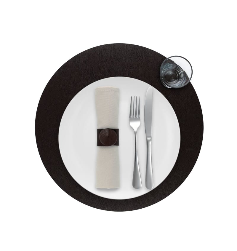 SKINNATUR - placemat circle - 38cm rond - 12st - COFFEE BEAN - detail SKIN03002 img