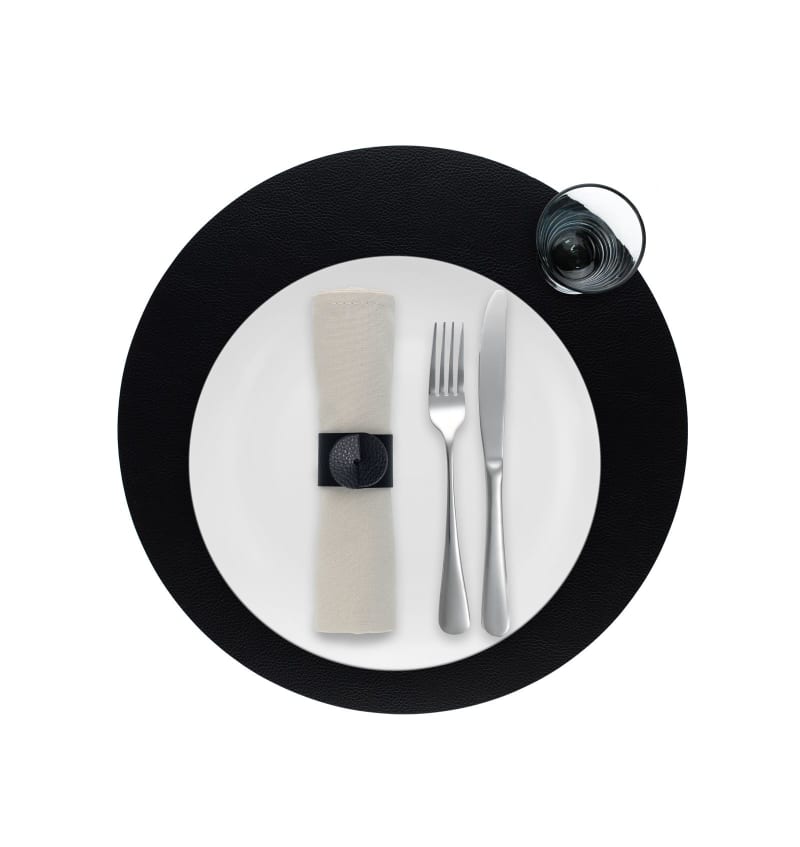 SKINNATUR - placemat circle - 38cm rond - 12st - CHARCOAL - detail SKIN03003 img