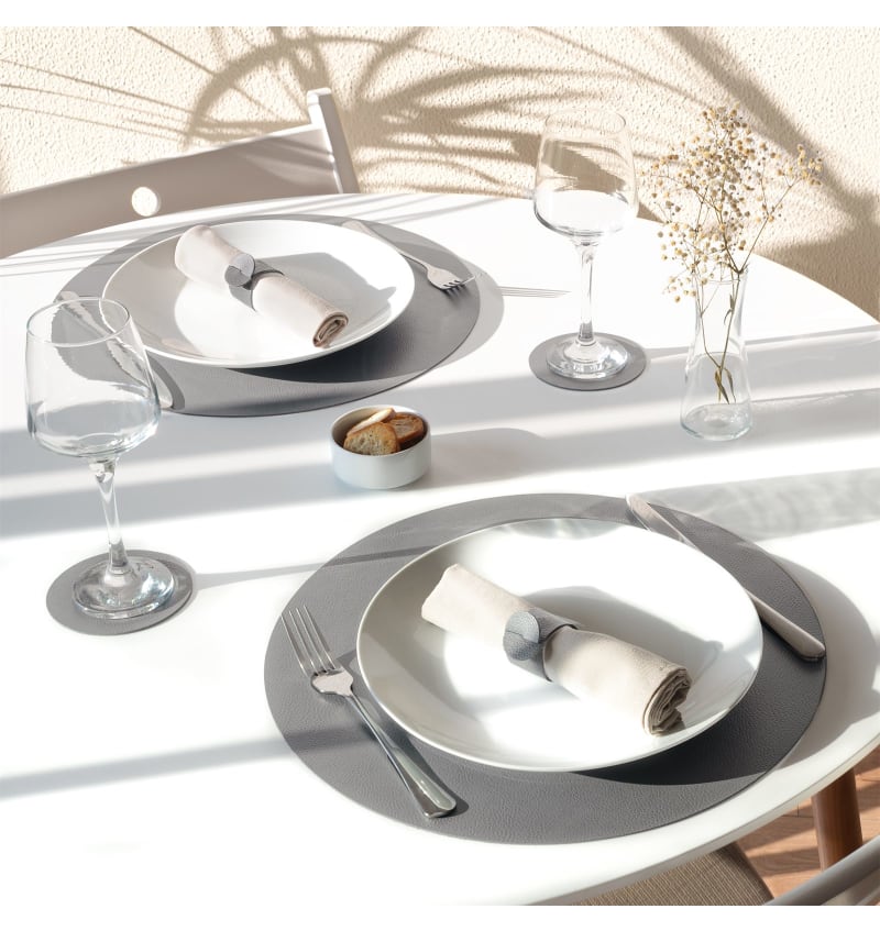 SKINNATUR - placemat circle - 38cm rond - 12st - ELEPHANT - sfeerfoto SKIN03005 img
