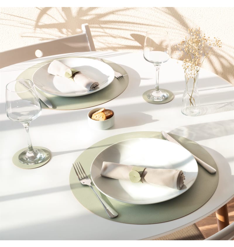SKINNATUR - placemat circle - 38cm rond - 12st - LAUREL - sfeerfoto SKIN03008 img