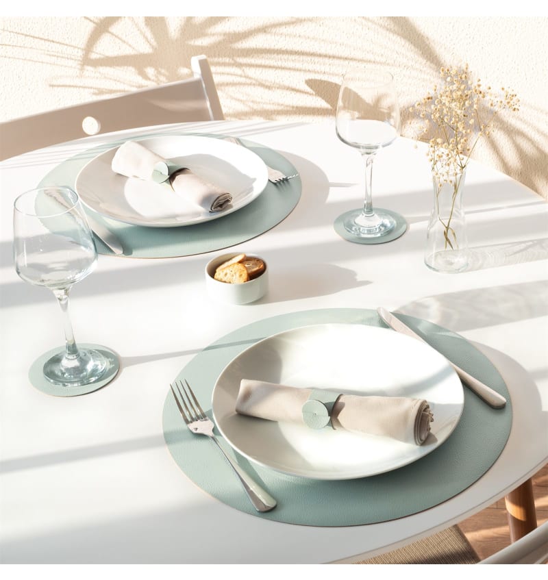 SKINNATUR - placemat circle - 38cm rond - 12st - ICY GREY - sfeerfoto SKIN03011 img