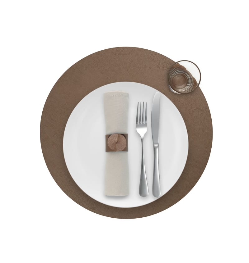 SKINNATUR - placemat circle - 38cm rond - 12st - TOBACCO - detail SKIN03012 img