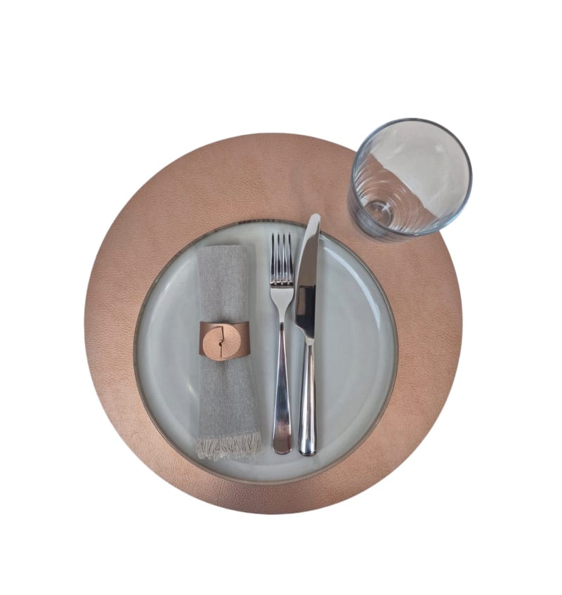 SKINNATUR - placemat circle - 38cm rond - 12st - COPPER - detail SKIN03015 img