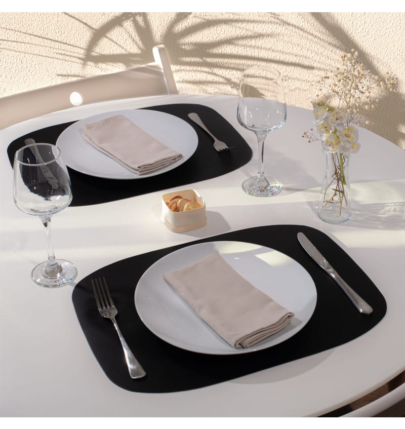 SKINNATUR - placemat ellipse - 45x33cm - 12st - CHARCOAL - sfeerfoto SKIN04003 img