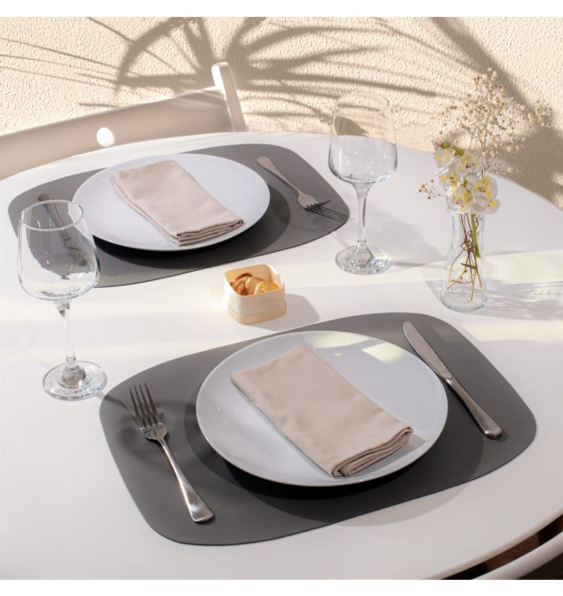SKINNATUR - placemat ellipse - 45x33cm - 12st - ELEPHANT - sfeerfoto SKIN04005 img