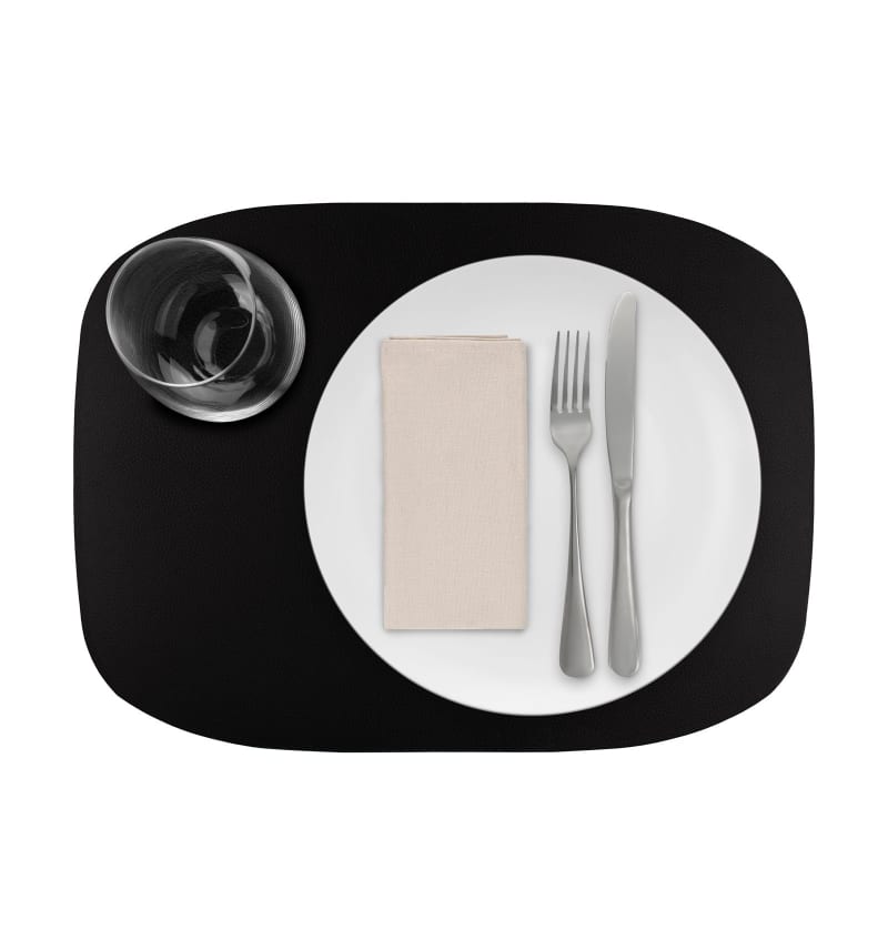 SKINNATUR - placemat ellipse - 45x33cm - 12st - CHARCOAL - detail SKIN04003 img