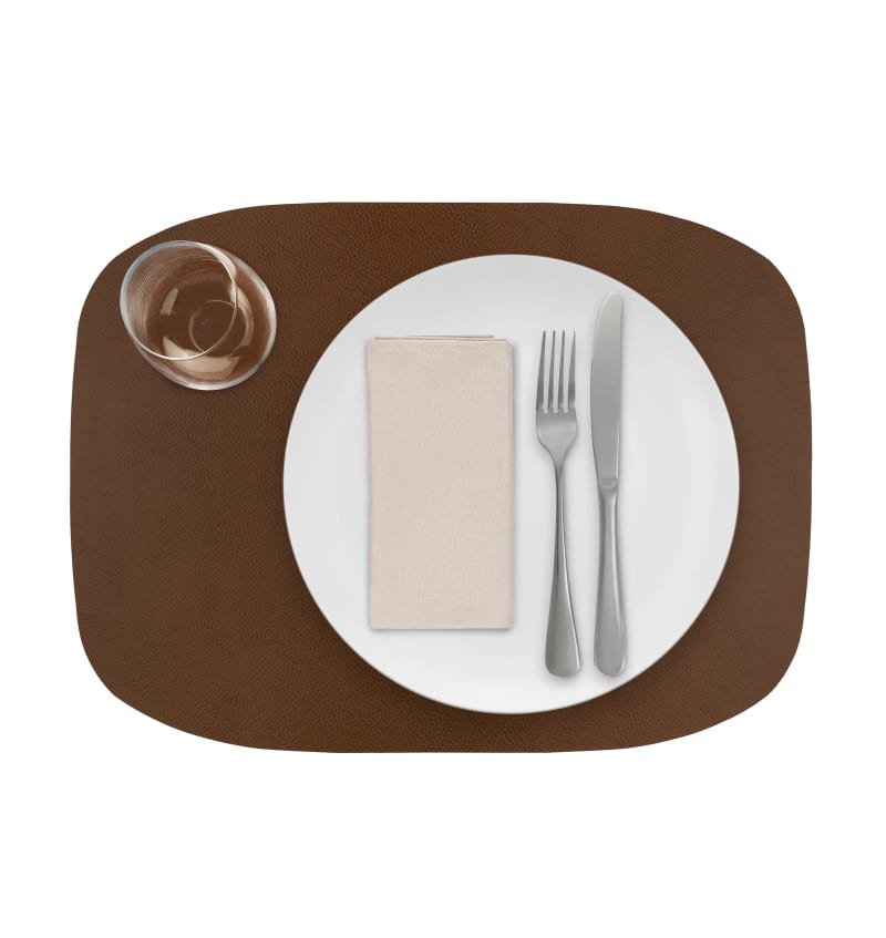 SKINNATUR - placemat ellipse - 45x33cm - 12st - COGNAC - detail SKIN04006 img