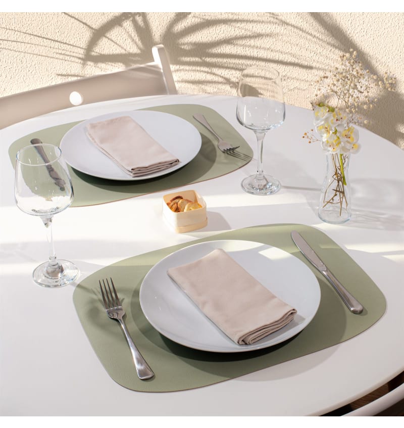 SKINNATUR - placemat ellipse - 45x33cm - 12st - LAUREL - sfeerfoto SKIN04008 img