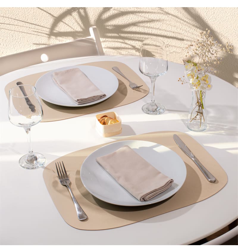 SKINNATUR - placemat ellipse - 45x33cm - 12st - LINEN - sfeerfoto SKIN04009 img