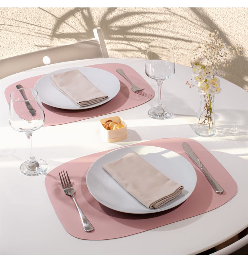SKINNATUR - placemat ellipse - 45x33cm - 12st - ROSEWATER - sfeerfoto SKIN04010 img