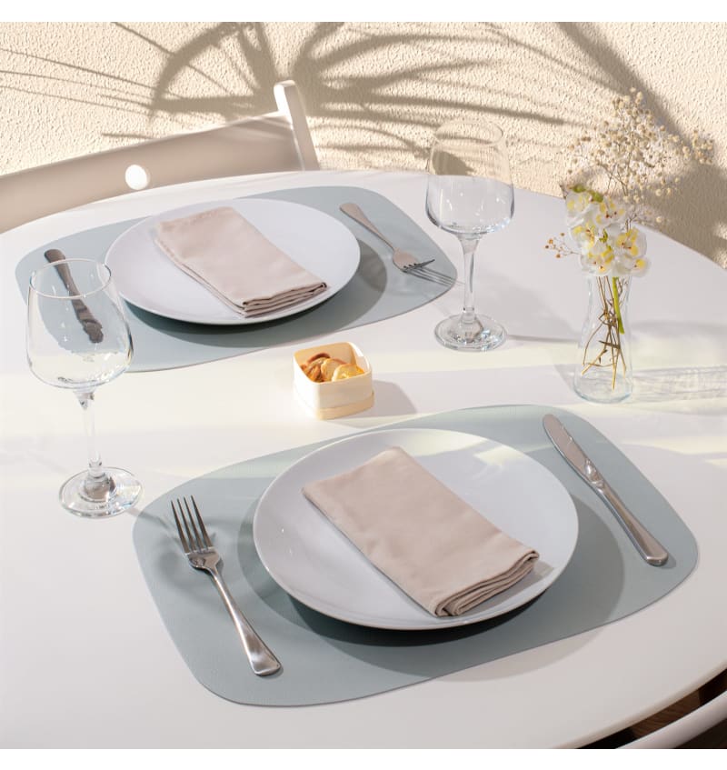 SKINNATUR - placemat ellipse - 45x33cm - 12st - ICY GREY - sfeerfoto SKIN04011 img