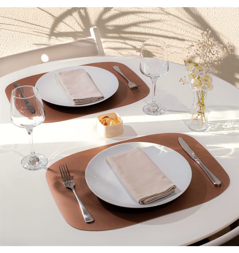 SKINNATUR - placemat ellipse - 45x33cm - 12st - COPPER - sfeerfoto SKIN04015 img