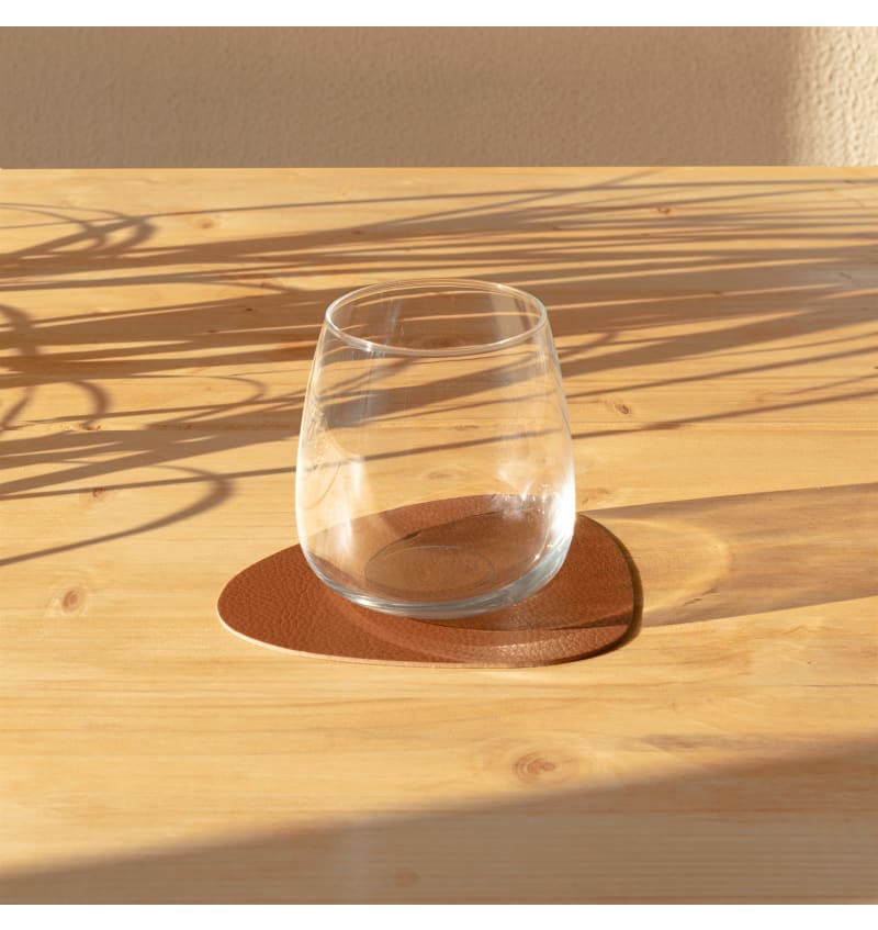 SKINNATUR - onderzetter pebble - 13x11cm - 1set/6st - COGNAC - sfeerfoto SKIN10206 img