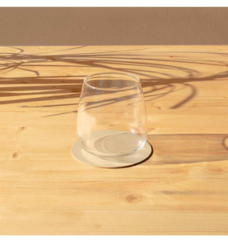 SKINNATUR - onderzetter circle - 10cm rond - 1set/6st - LINEN - sfeerfoto SKIN10309 img
