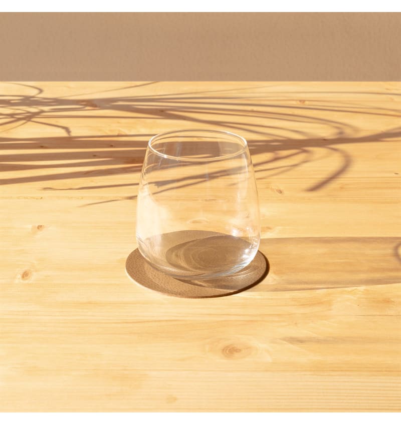 SKINNATUR - onderzetter circle - 10cm rond - 1set/6st - TOBACCO - sfeerfoto SKIN10312 img