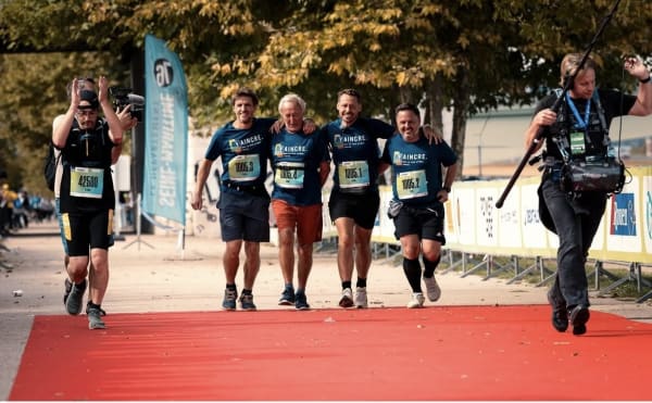 Jérôme Deshayes et ses trois fils, un marathon pour la vie