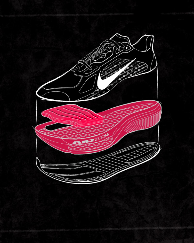 Nike Pegasus Plus 2 repensée avec nouvelle mousse ZoomX et Air Zoom pod pour plus de dynamisme, du footing aux séances tempo, sans plaque carbone.