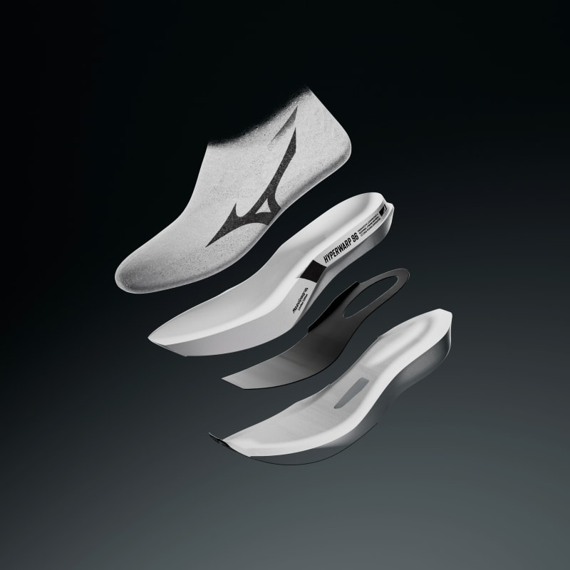 Mizuno Hyperwarp 96, en ny carbon-supersko på bare 96 gram, produceret i 696 eksemplarer og solgt til omkring 500 €.