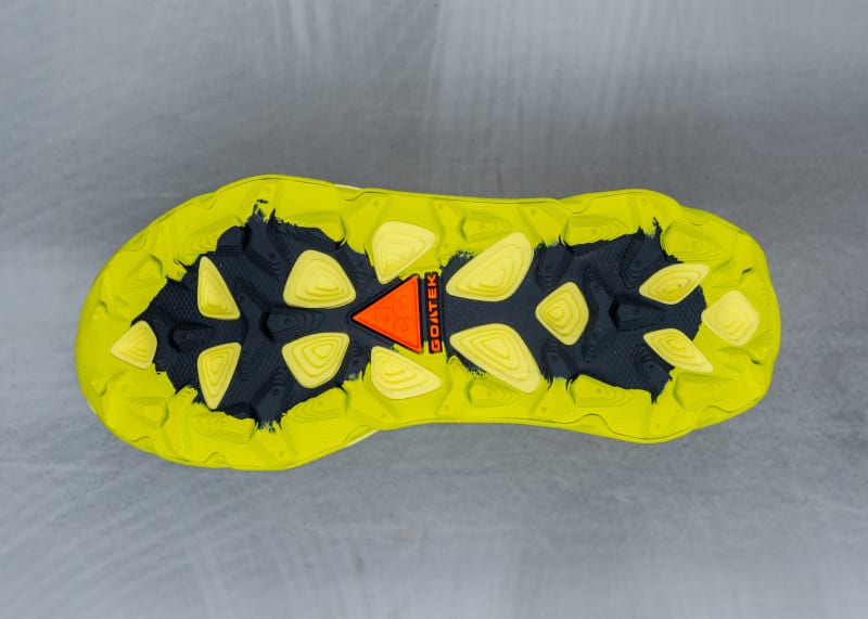 Nike ACG bemutatja a Picklejust, új ultrahegyi trailcipő ZoomX-szel, Flyknittel és GOATEK külsőtalppal, várhatóan 2027-ben.