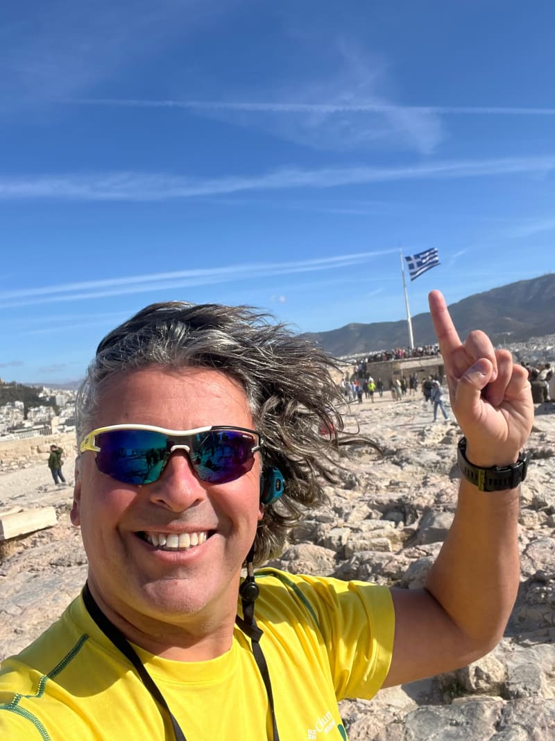 Christophe Martimort a profité de son Marathon d'Athènes pour s'arrêter prendre de nombreuses photos © Photo transmise par Christophe Martimort