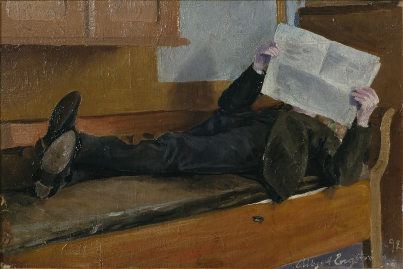 (Image) Albert Engström — The Artist’s Father, Reading a Newspaper (1892)