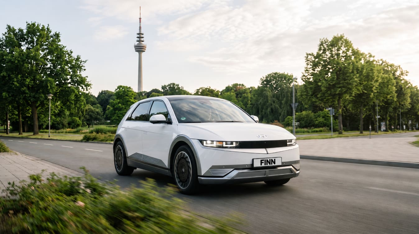 Ein FINN Auto fährt durch Dortmund.