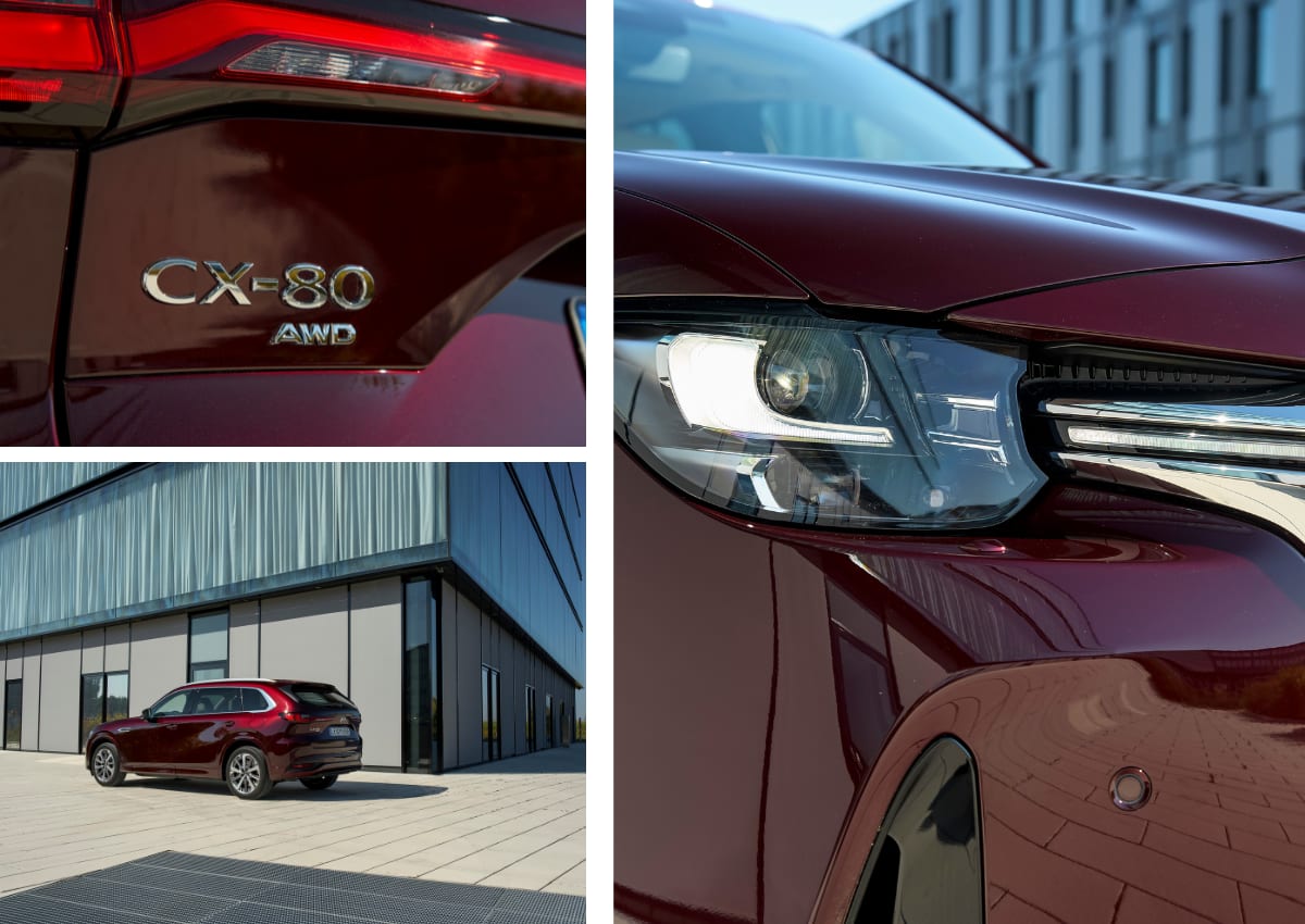 Das Exterieur des Mazda CX-80.