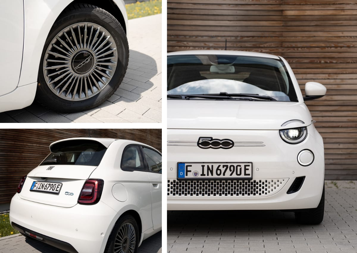 Das Exterieur des Fiat 500 Elektro.