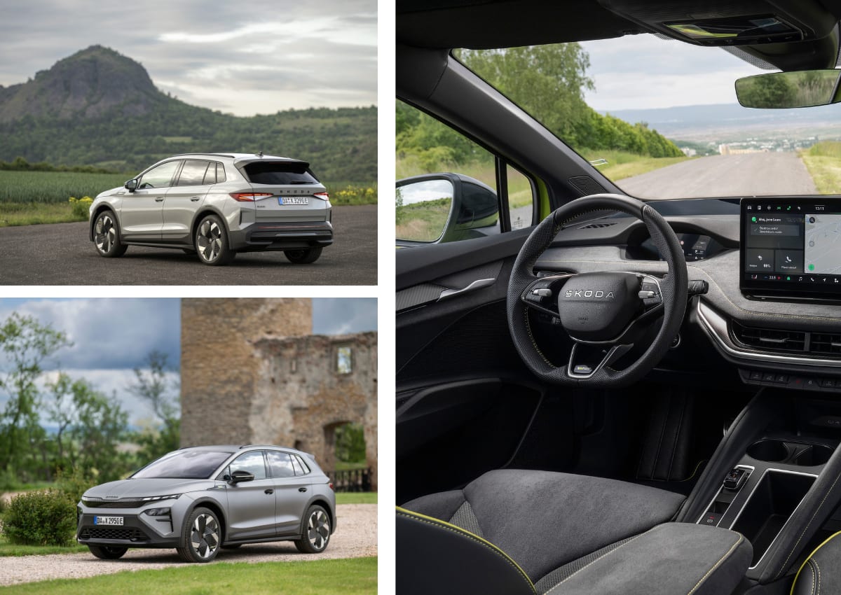 Das Interior und Exterior eines Škoda Elroq.