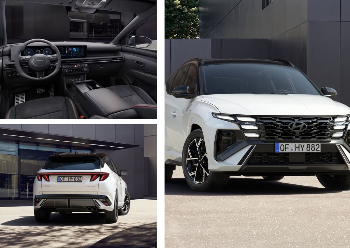 Das Interieur und Exterieur des Hyundai Tucson.
