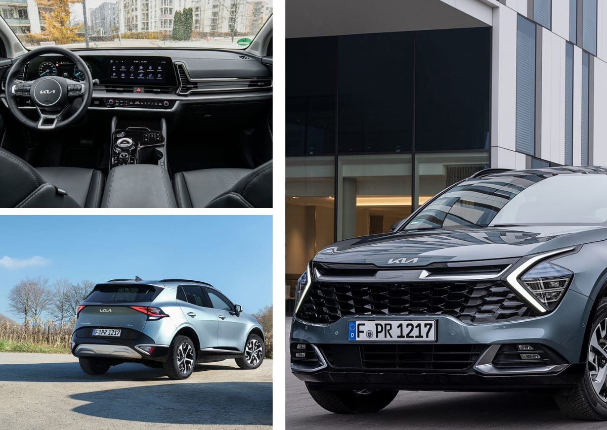 Das Interieur und Exterieur des Kia Sportage.