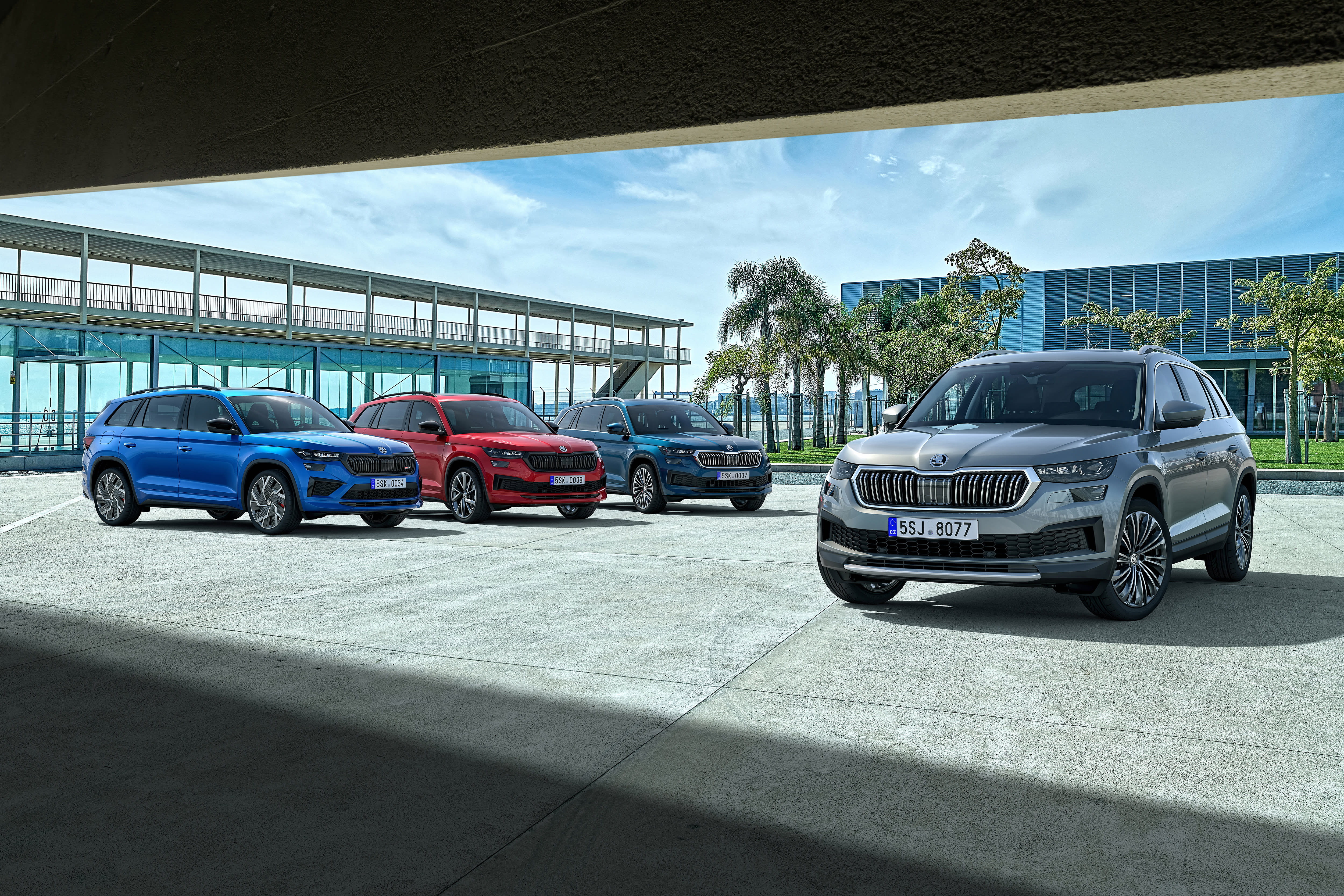 Mehrere Škoda Kodiaq.