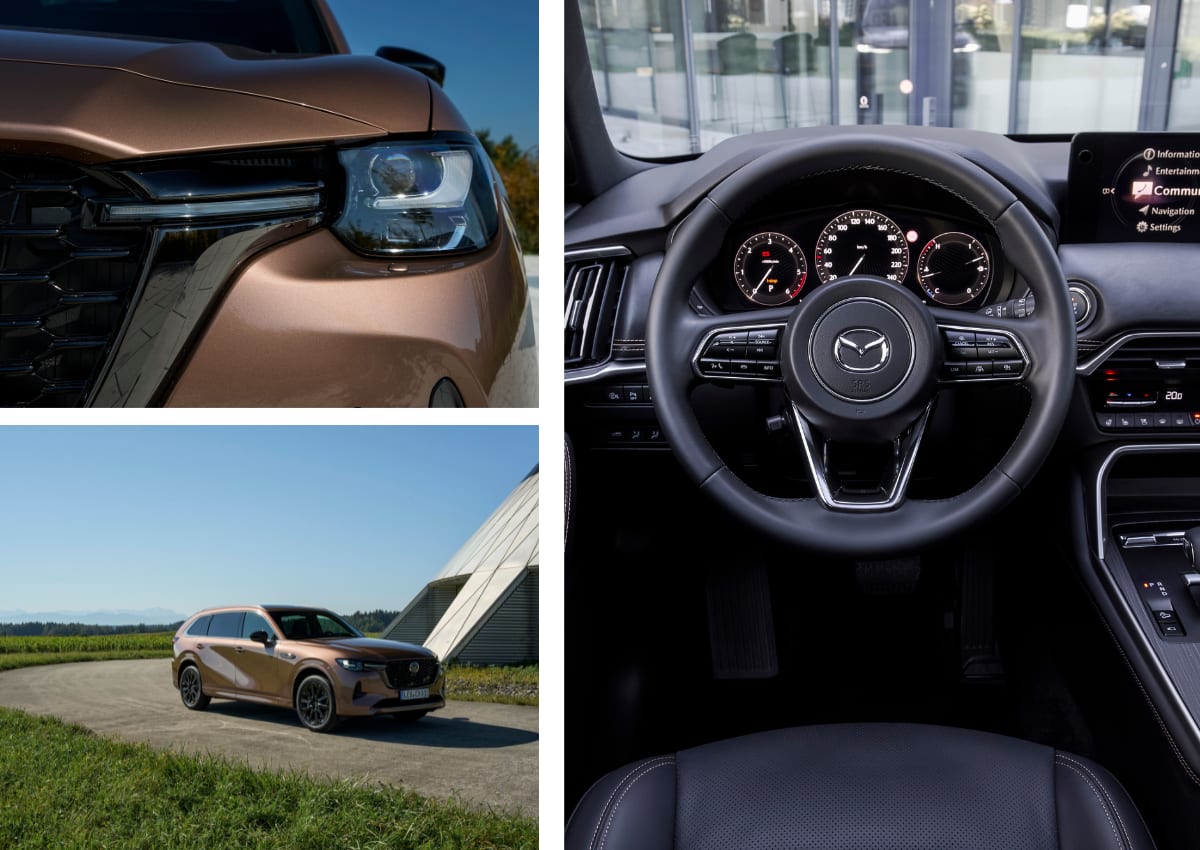 Das Interior und Exterior des Mazda CX-80.