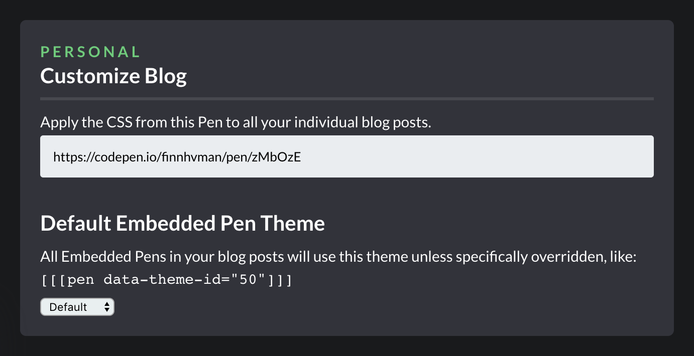 Customize Blog Setting