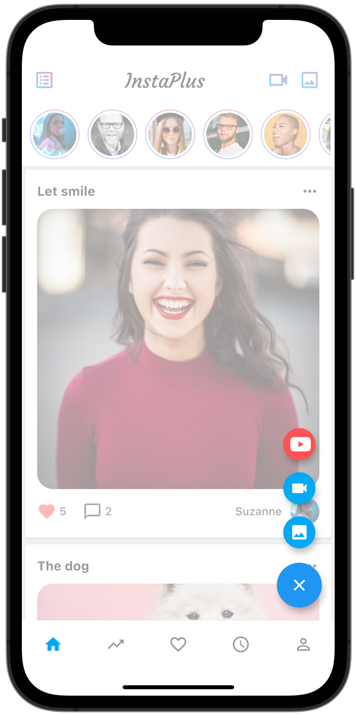 InstaPlus - Complete app Instagram, 9GAG clone Android iOS