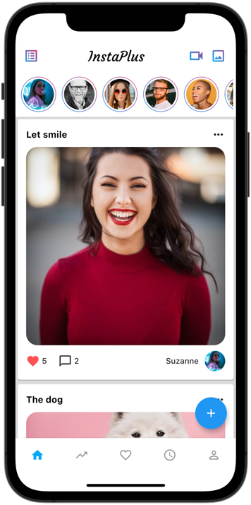 InstaPlus - Complete app Instagram, 9GAG clone Android iOS