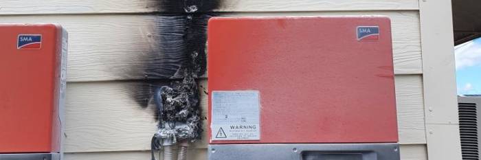 An image relating to the news item Solar Panel Fire