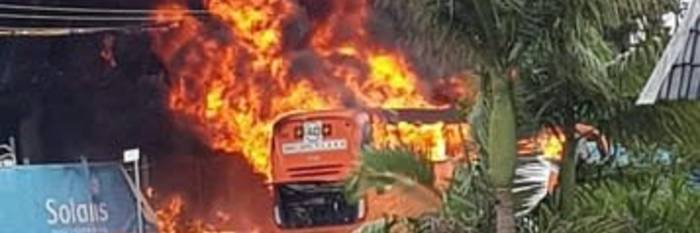 An image relating to the news item Bus fire