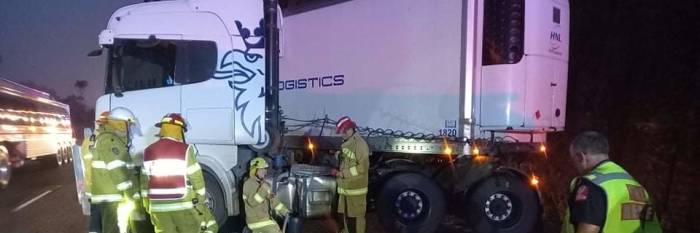 An image relating to the news item M1 Truck Diesel Spill