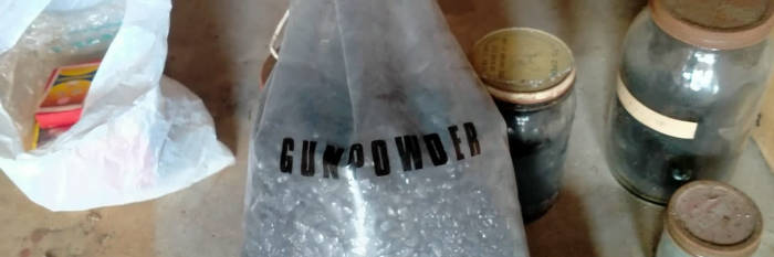 An image relating to the news item Gunpowder found in abandoned shed