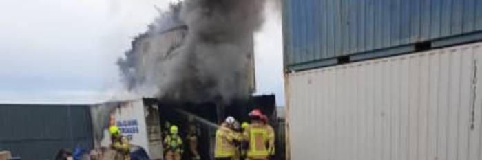 An image relating to the news item Shipping Container Fire