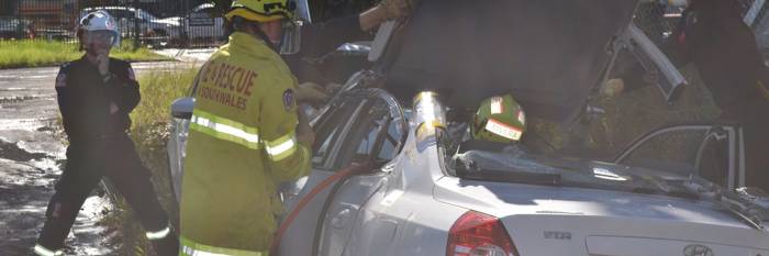 An image relating to the news item Fire and Rescue NSW crews prepare for Road Crash Rescue Challenge