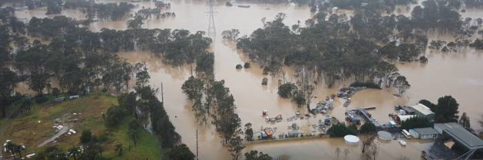 An image relating to the news item Fire and Rescue NSW drones conduct reconnaissance flights for SES flood effort 