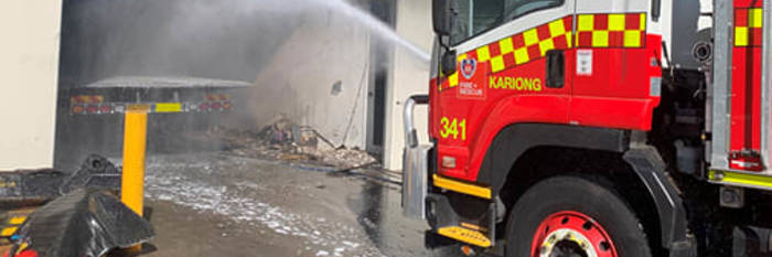 An image relating to the news item People evacuated as FRNSW crews battle factory fire