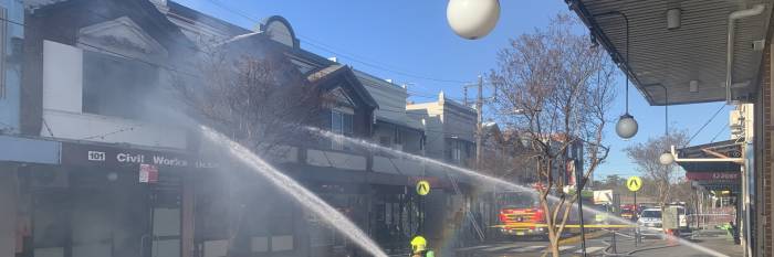 An image relating to the news item FRNSW crews battle residential building fire