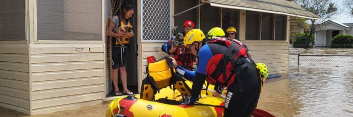 An image relating to the news item Firefighters help evacuate locals as floodwaters hit north-eastern NSW