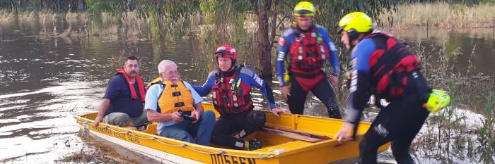 An image relating to the news item FRNSW rescues driver from car on flooded highway 