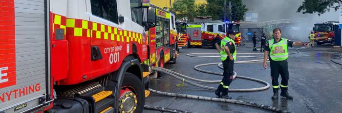 An image relating to the news item FRNSW battles major waste facility fire on Sydney's lower north shore