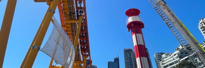 An image relating to the news item Fire and Rescue NSW conducts safety familiarity exercise on Luna Park’s latest roller coaster ride